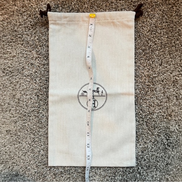 Authentic Hermes Paris Herringbone Dust Bags Set of 2 Drawstring Storage Pouches - Picture 5 of 9